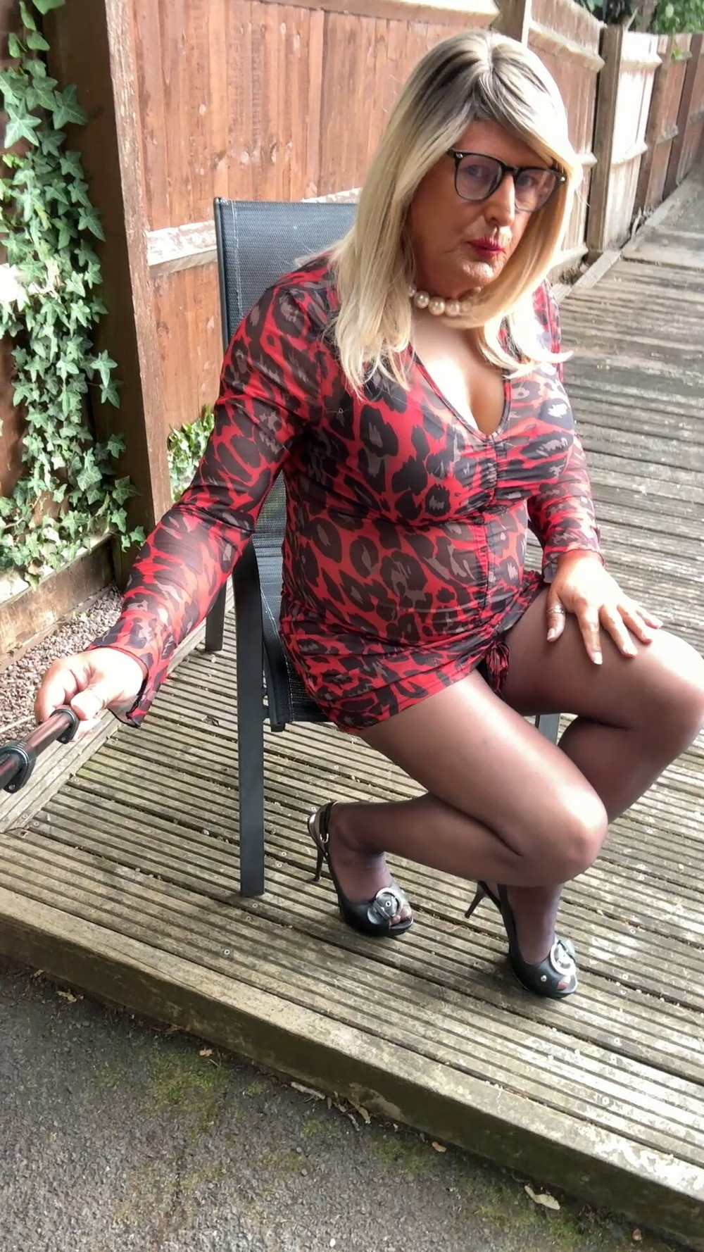 Sexy Crossdresser Kellycd2022’s in red animal print  #20