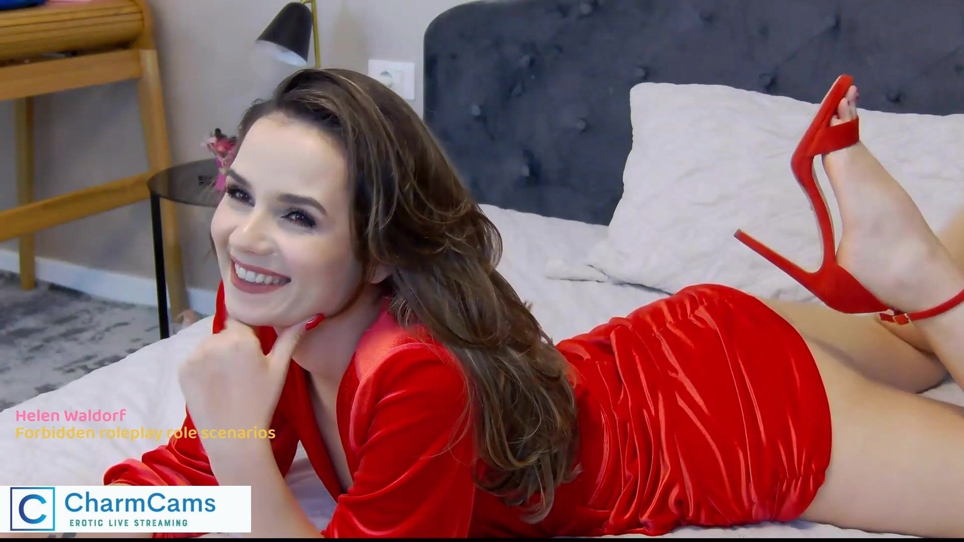 In bed with my red dress. #23
