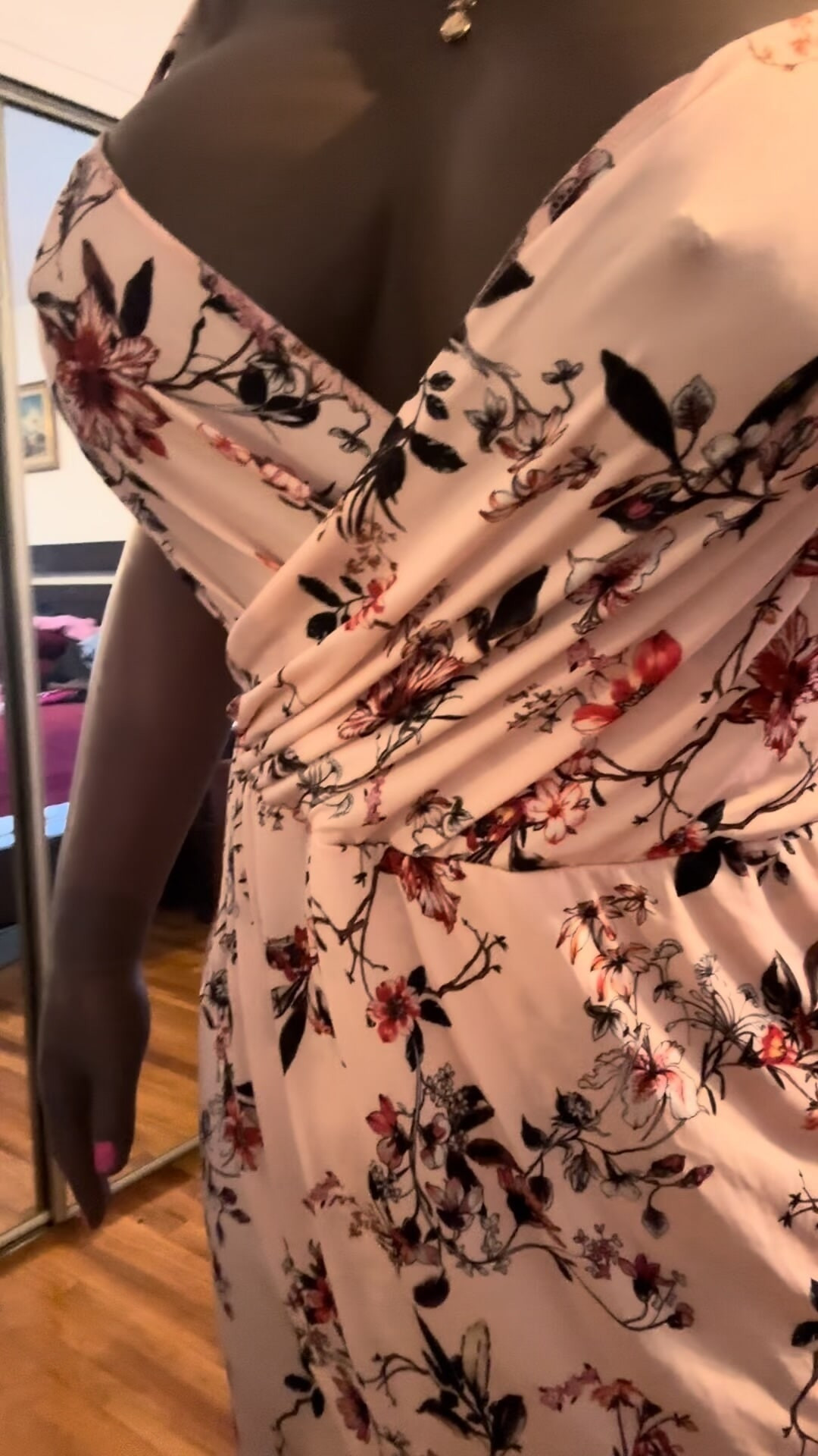 Danae in light colored dress, stripping and cuming #14