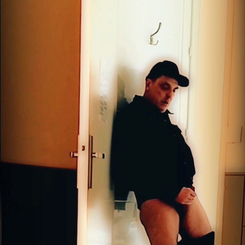Jerk off and ass show in front of a door #17