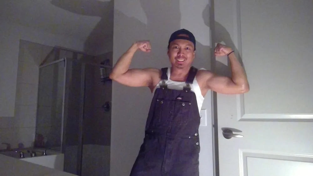 Flexing In Black Overalls!