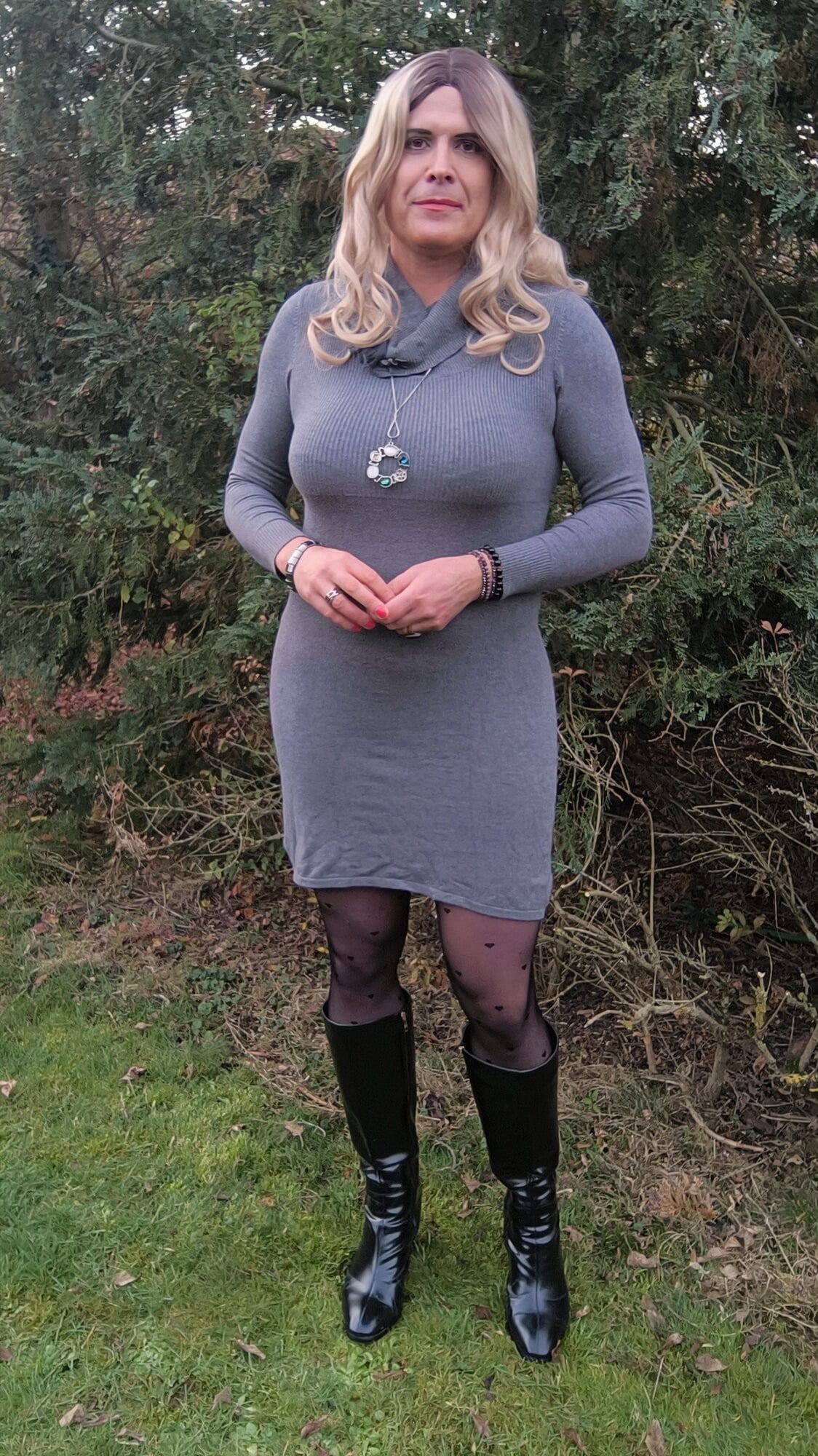 Grey sweater dress #43