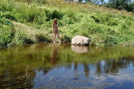 on the stone in volga river         