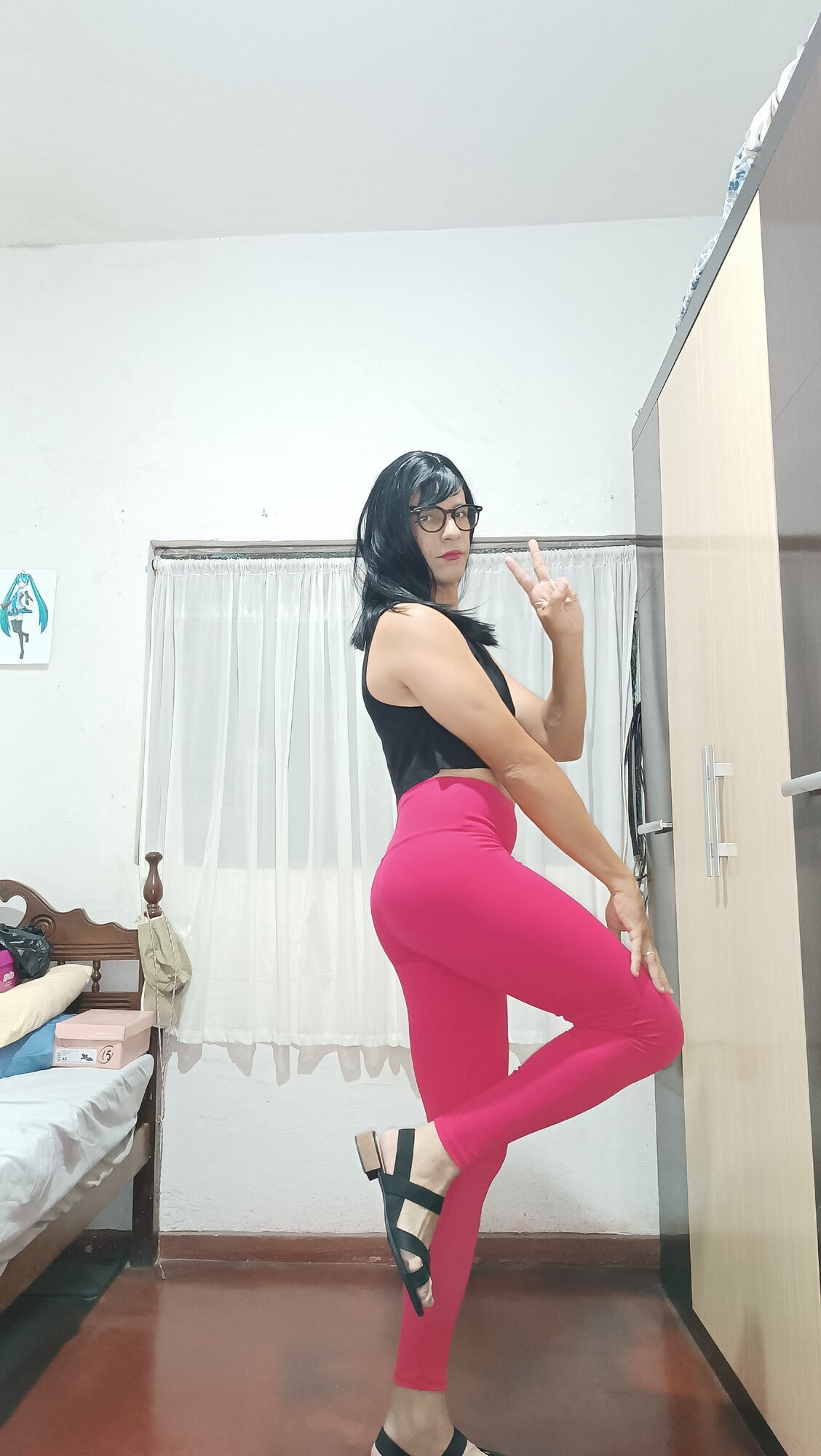 Sakura Nakamura Costume legs Red Gym