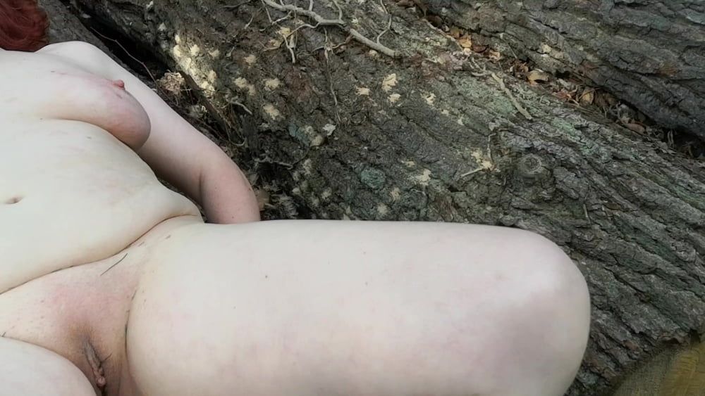 Tit, Ass and Pussy spanking with tree branch #10