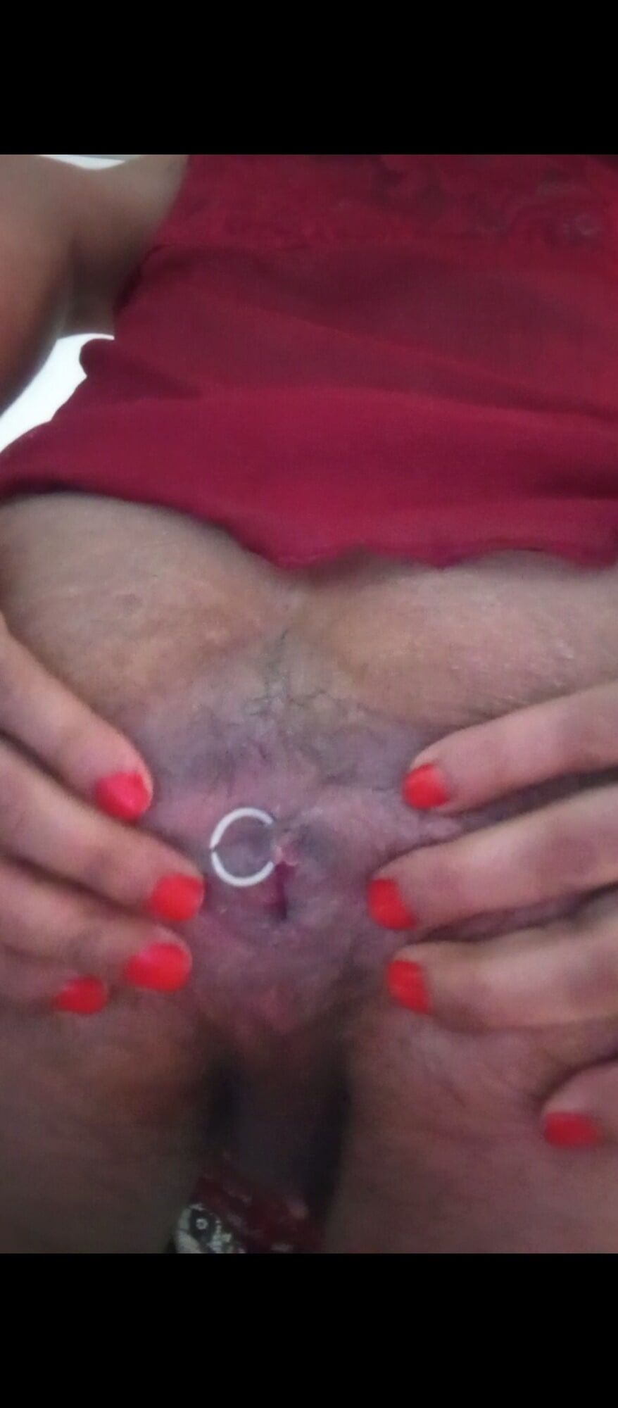 Beautiful trans gender dick and ass hole piercing ring  #14