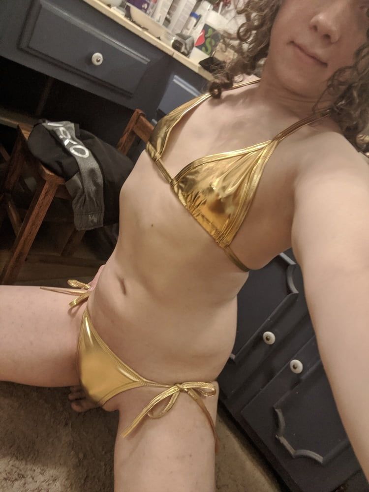 Gold Bikini and Shorts #9