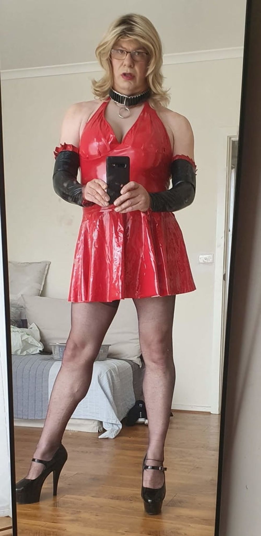 Rachel Latex in Red PVC #16