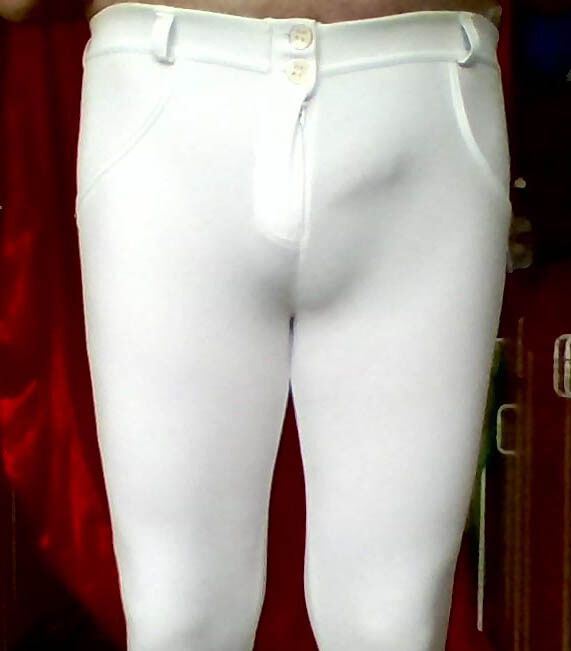 IN A WHITE TIGHT PANTS. #7