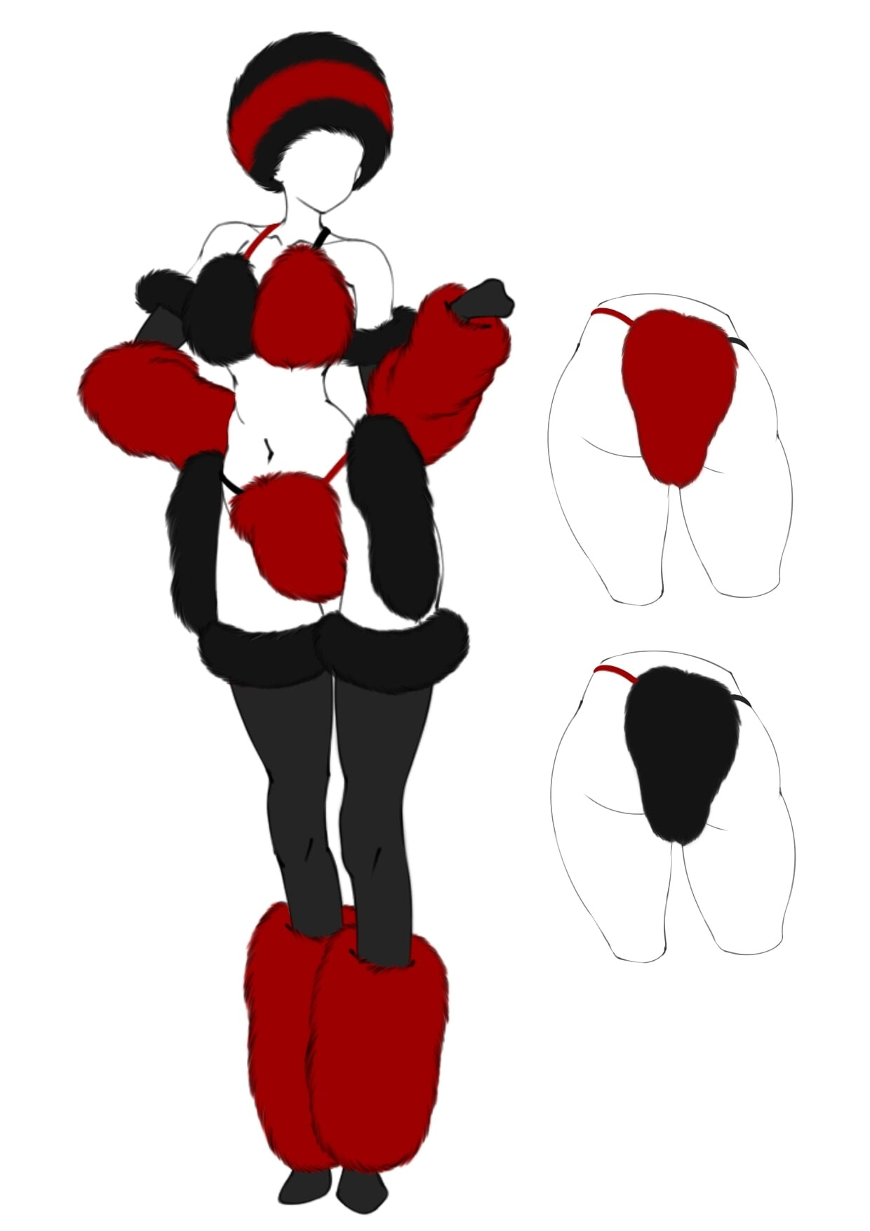 Cruella, bikini en fourrure, croquis par moi