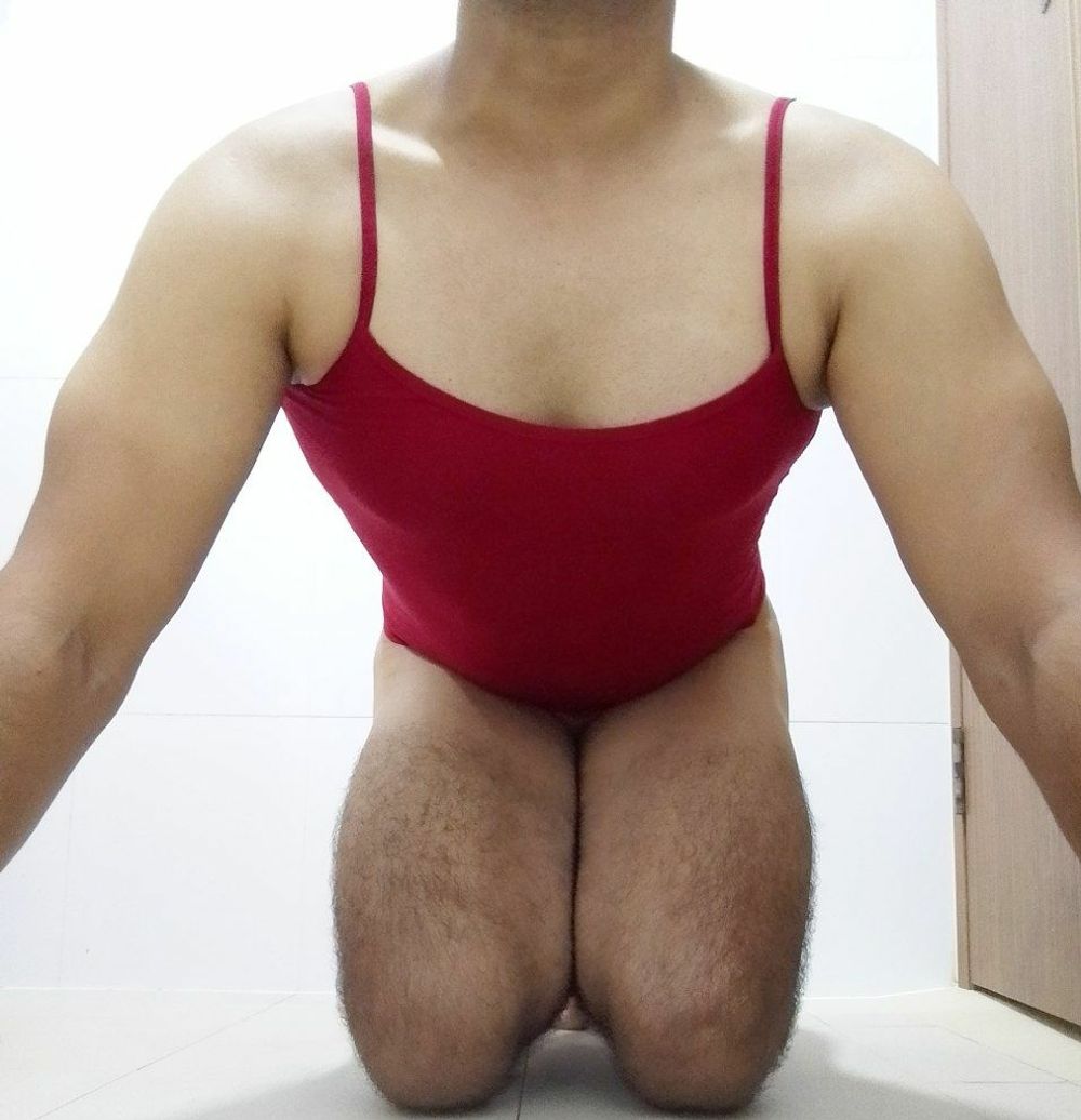 Horny Crossdresser in red top #2