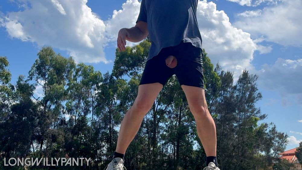 Straight guy playing outdoor basketball dick out in public #4