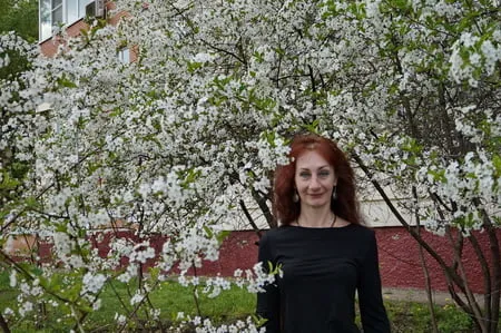 in white cherry flowers         