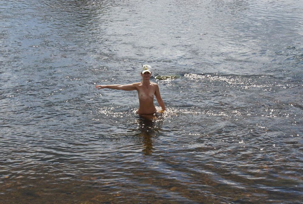 Nude in river&#039;s water #12