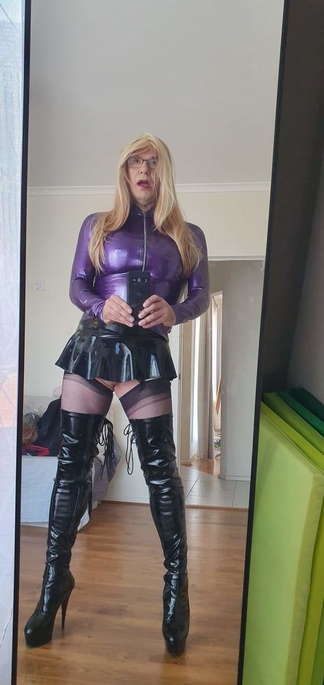 Purple Latex and Long Blonde #7