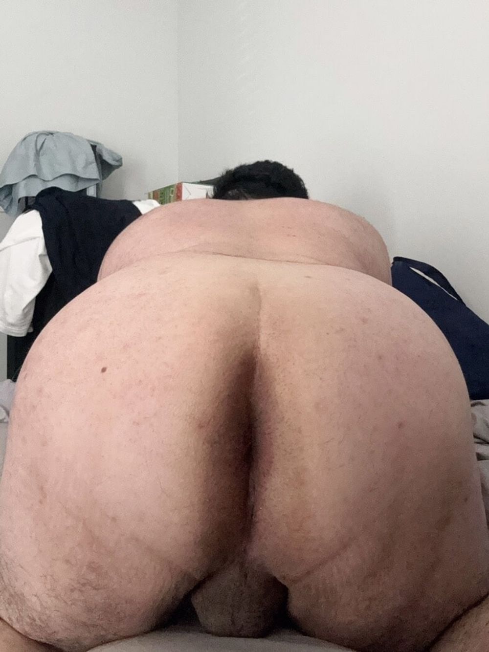 Slutty chub showing ass and his small dick  #2