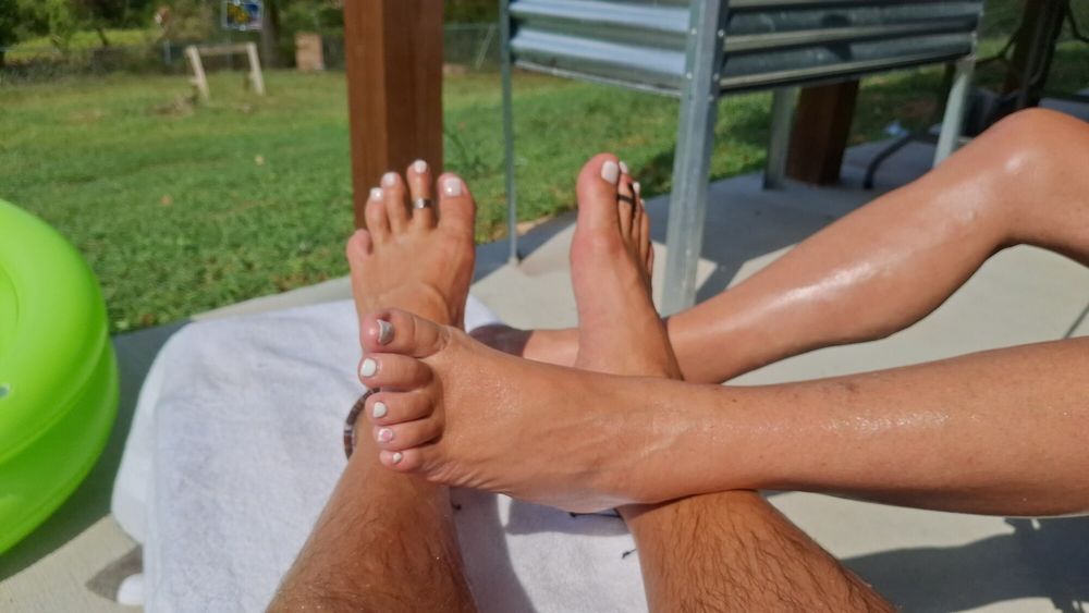 Getting some sun on our legs and feet #17