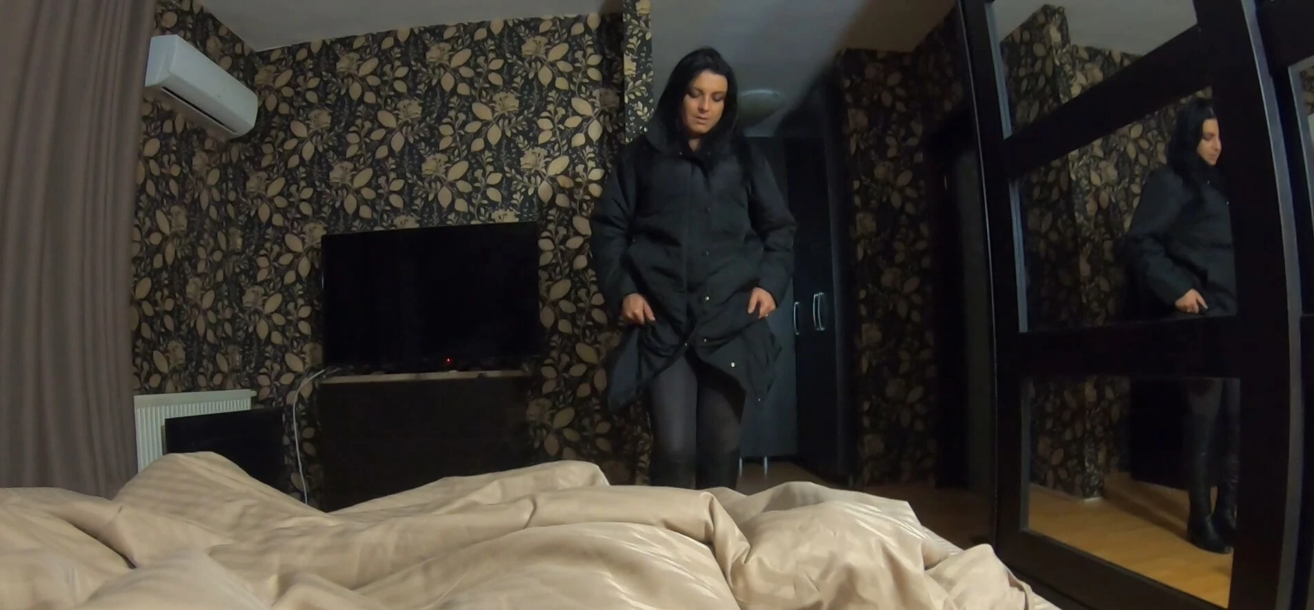 doggystyle and Cumming over my long Black winter Jacket 183 #42