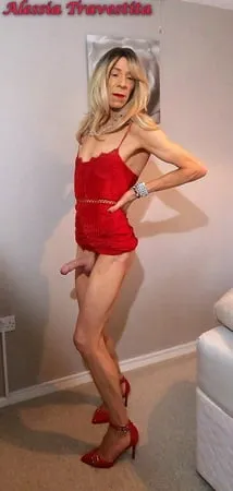    alessia travestita in red velvet dress         