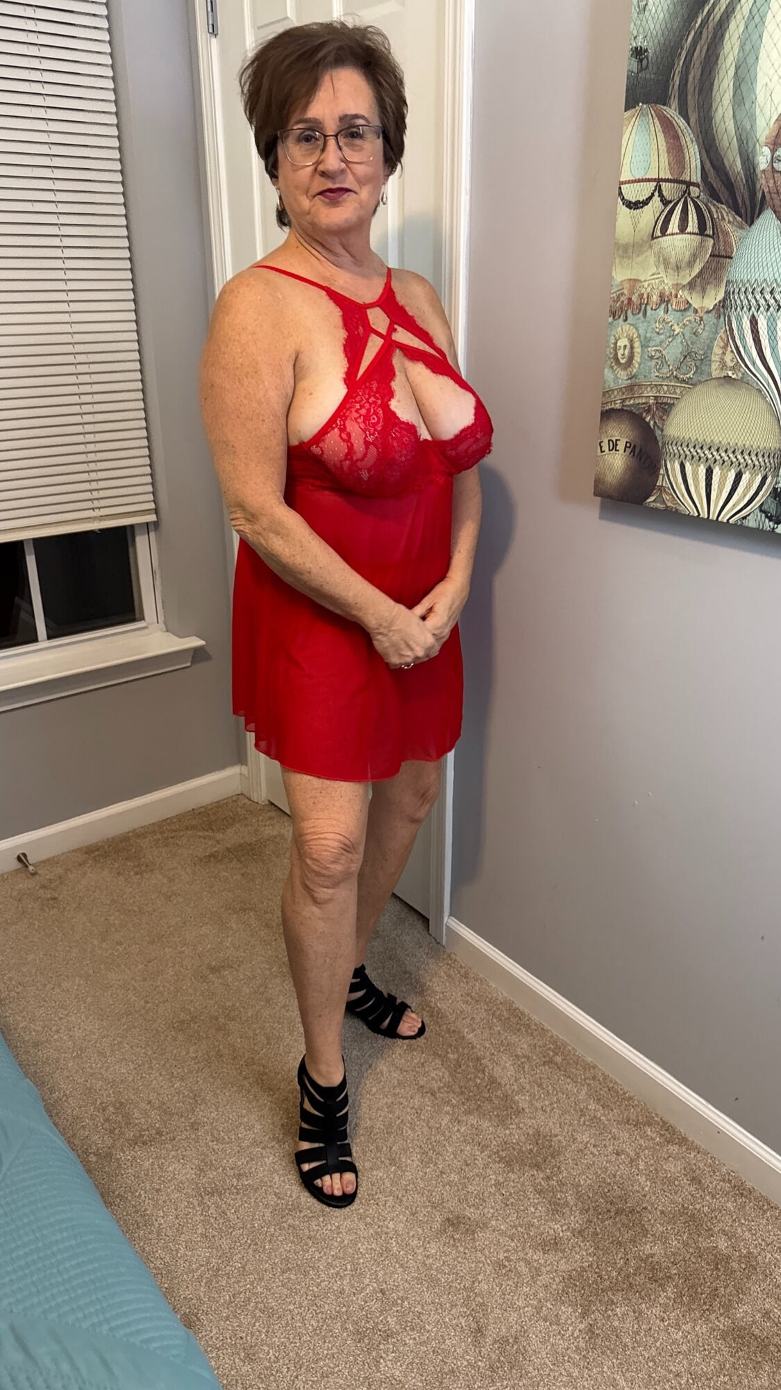 70yo GILF in Red Lingerie #4