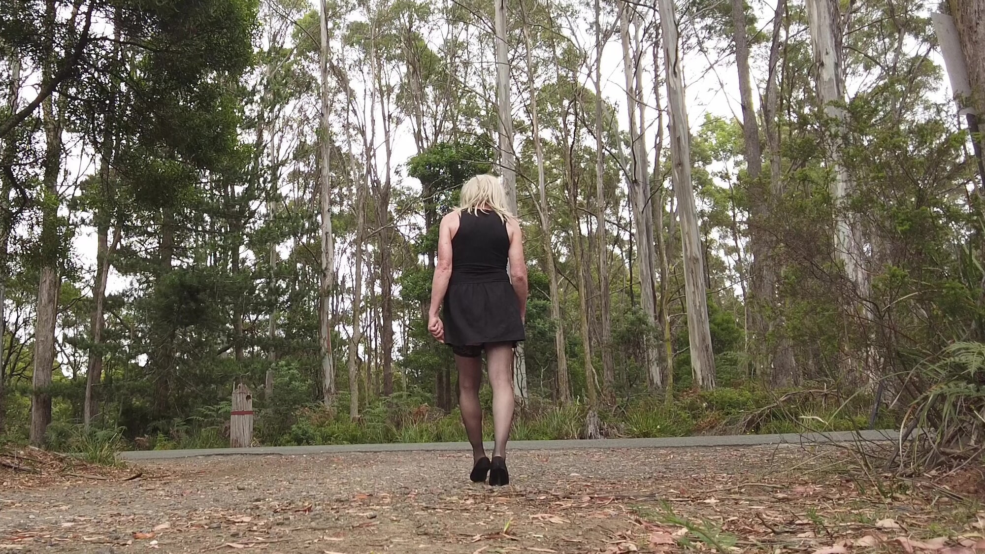 Crossdress Roadtrip - Forest Road Pantie Drop #2