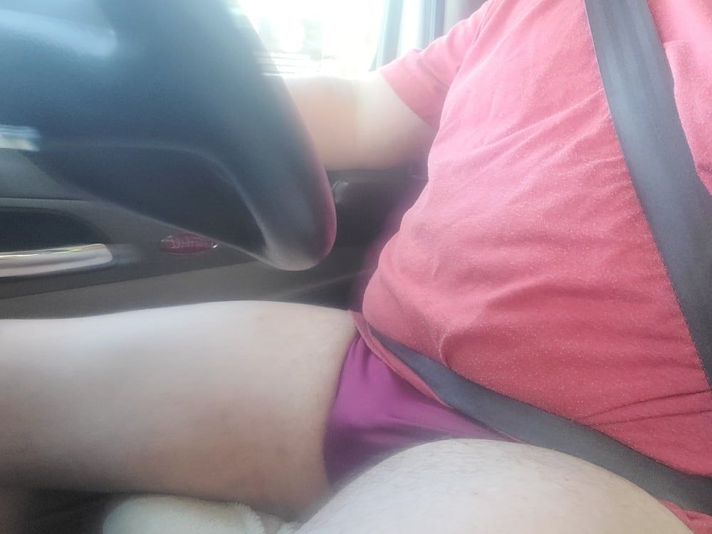 Little cock in panties- Exhibitionist Trucker  #9