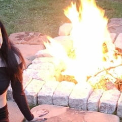 By the fire