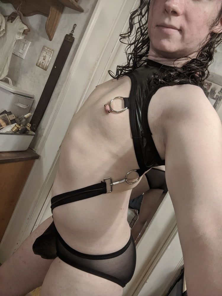 Leather and Mesh Singlet #16