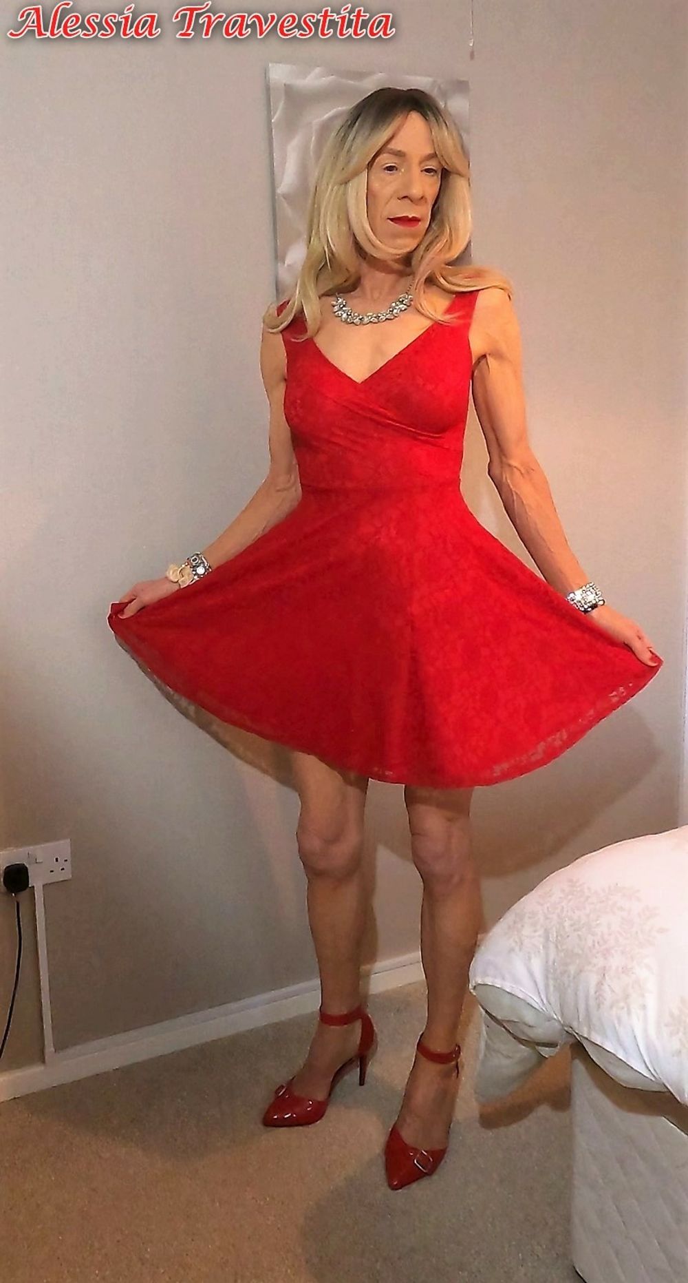 65 Alessia Travestita in Flirty Red Dress #29