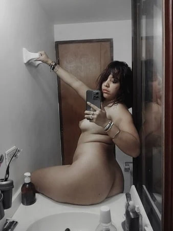 posing in the bathroom         