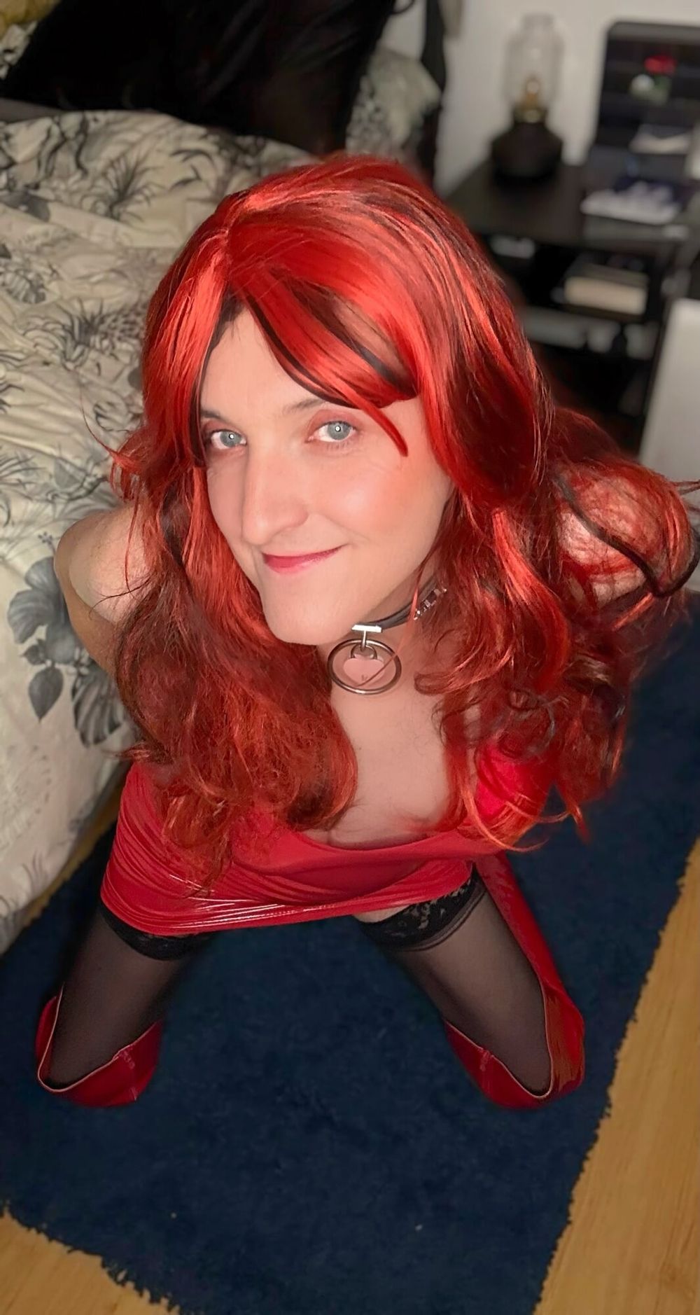 My favourite dress, red, slutty, shiny! #8