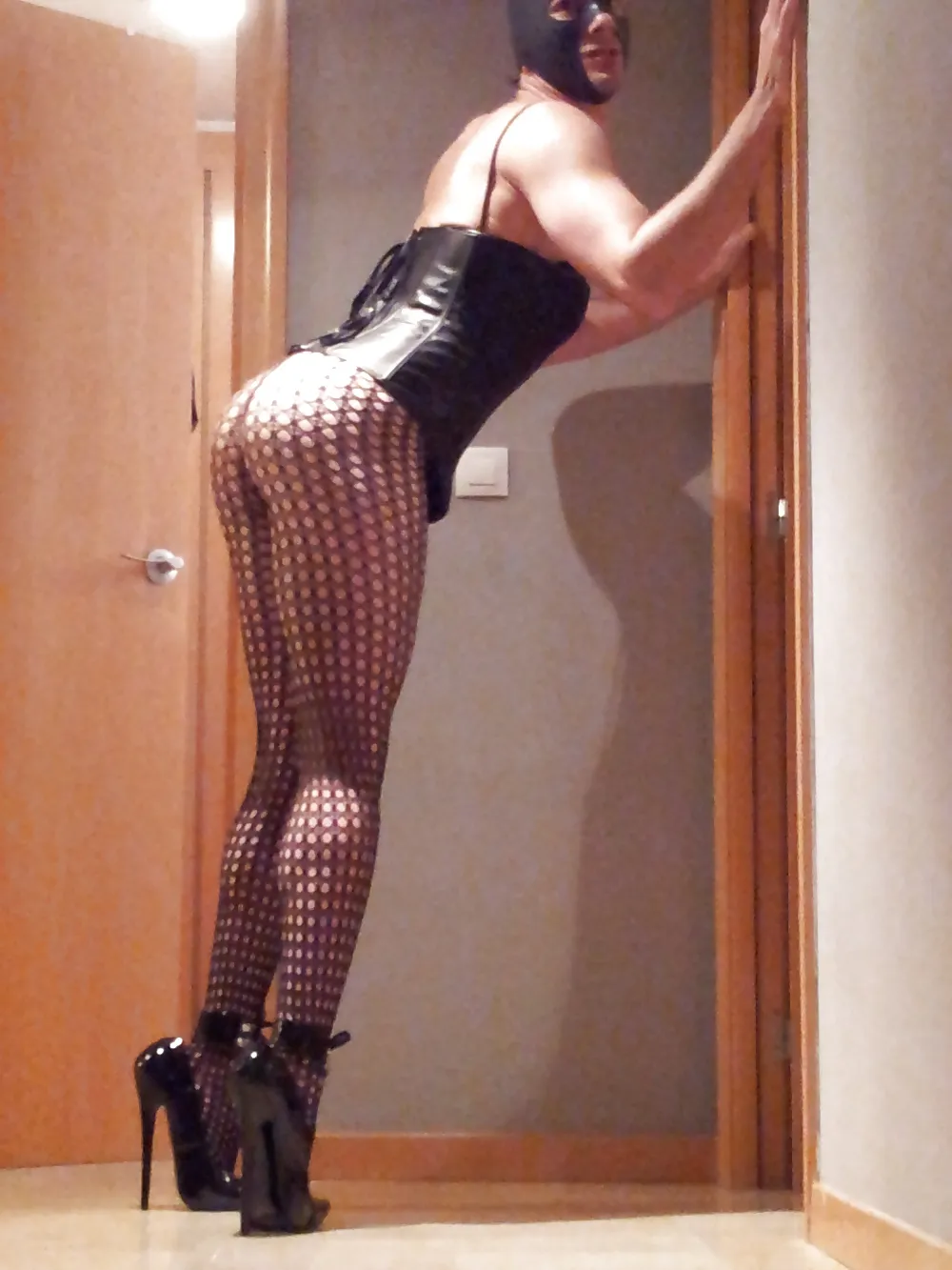 Fishnets and extreme fetish heels #4