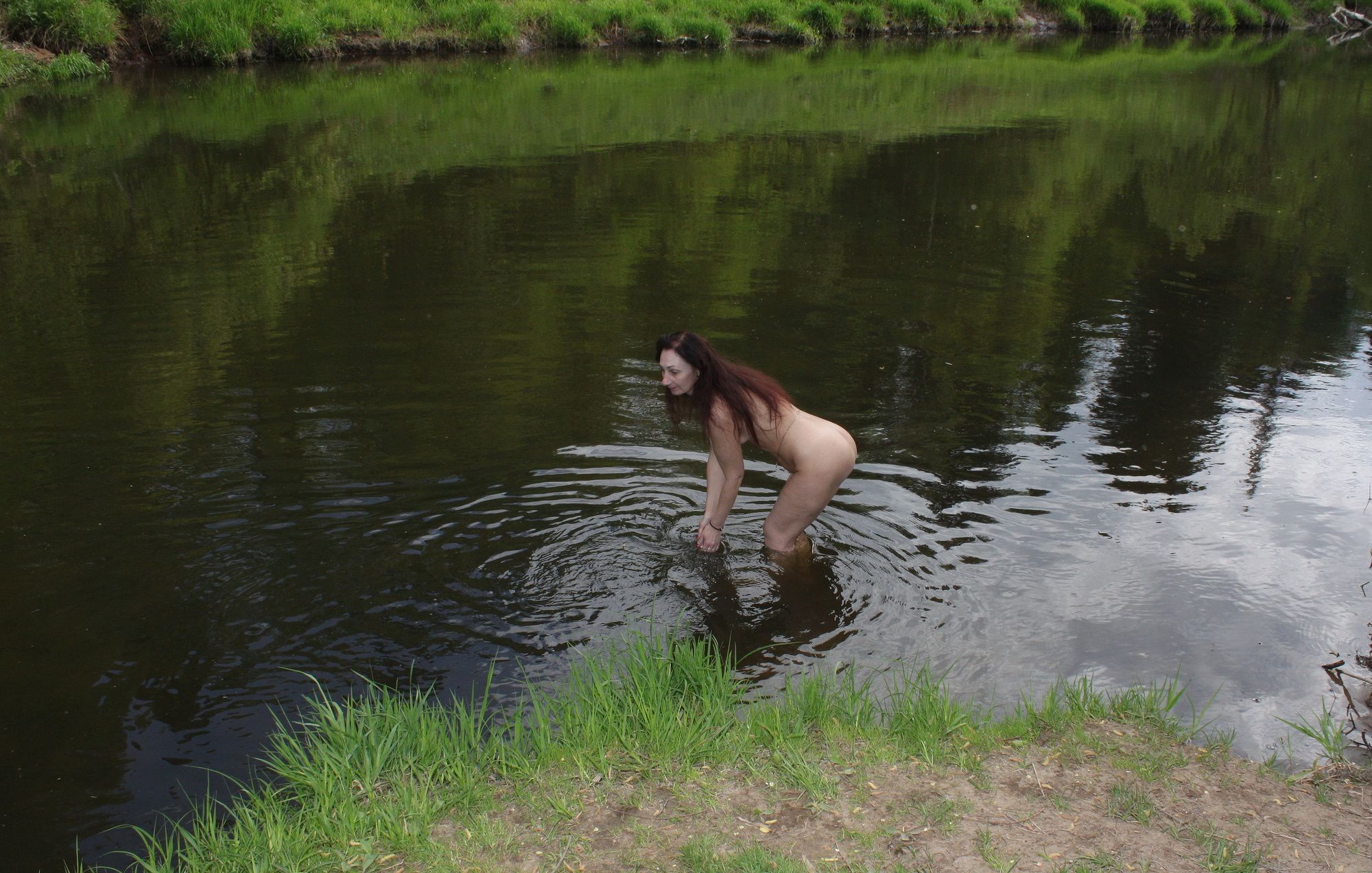 Naked in cold river #5