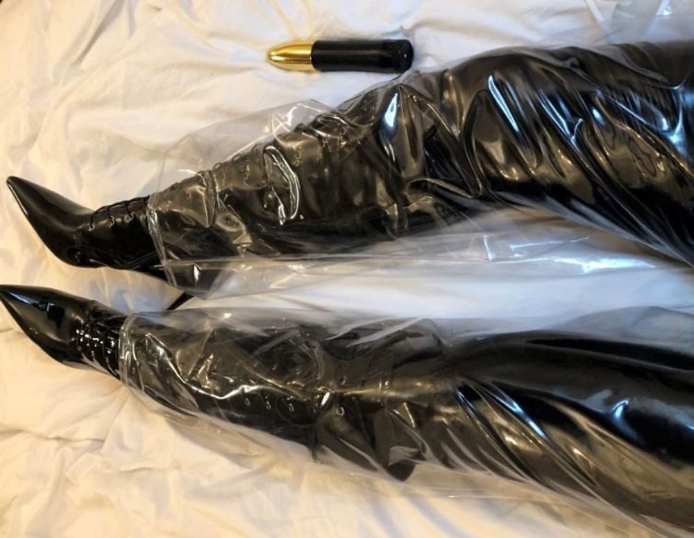 Transparent PVC Plastic Fetish Masturbation #15