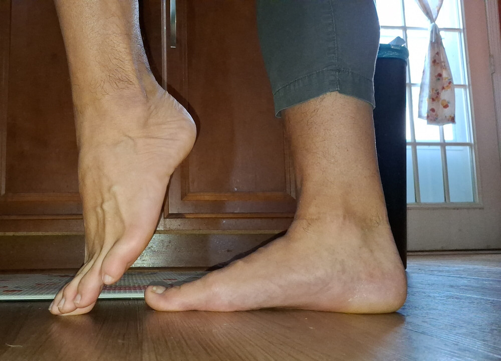 Floor view of me posing my soft feet #11