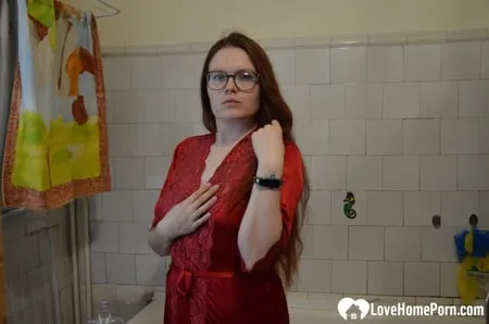 hot teacher strips and takes a nice bath         