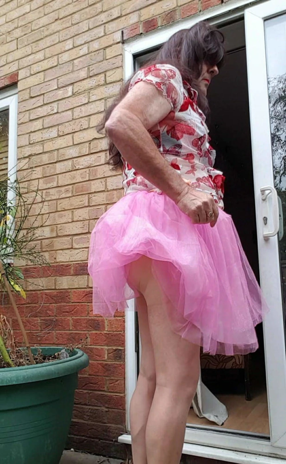 My pink tutu on a windy day