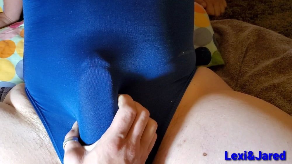 Handjob Big Dick in Spandex One Piece