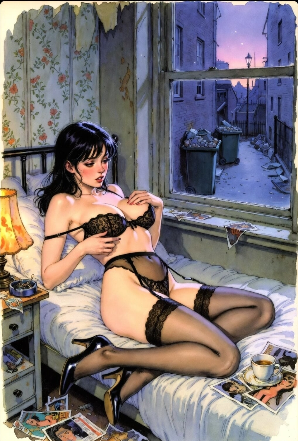 Pixwhores Experimental Enhanced: Black Stockings, Black Hair #48