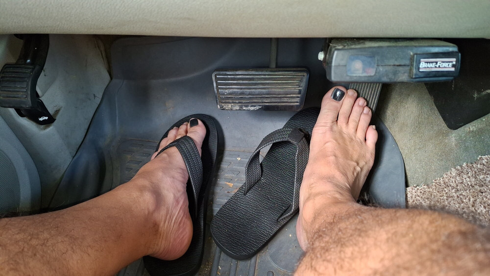 Pedal pumping with painted toes #8