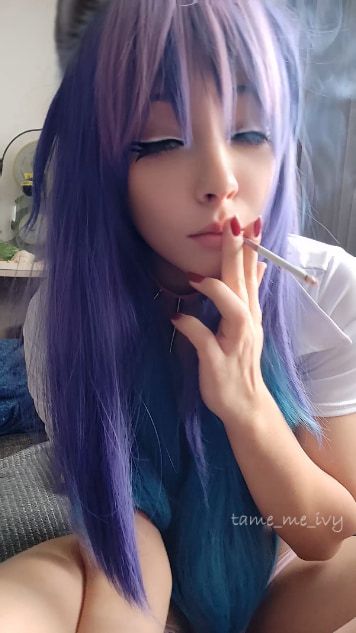 Cute Anime Girl smoking a cig #10