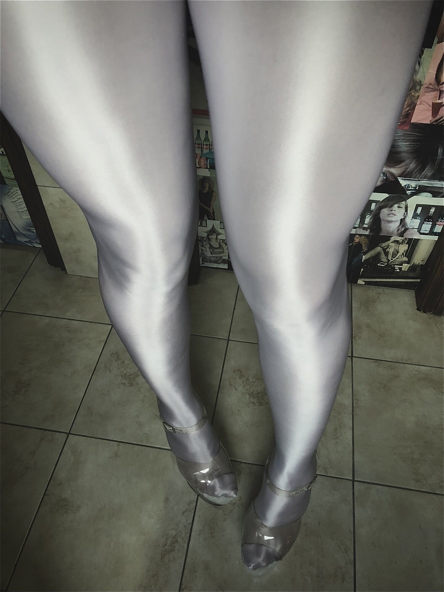 Moments of shiny legs, glossy tights and high heels, #8