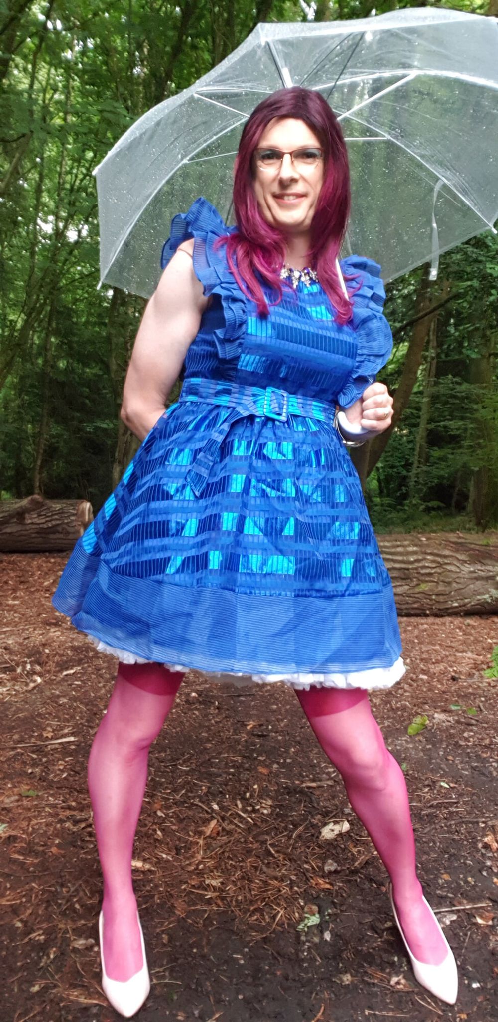 Blue Dress in the rain in July #4