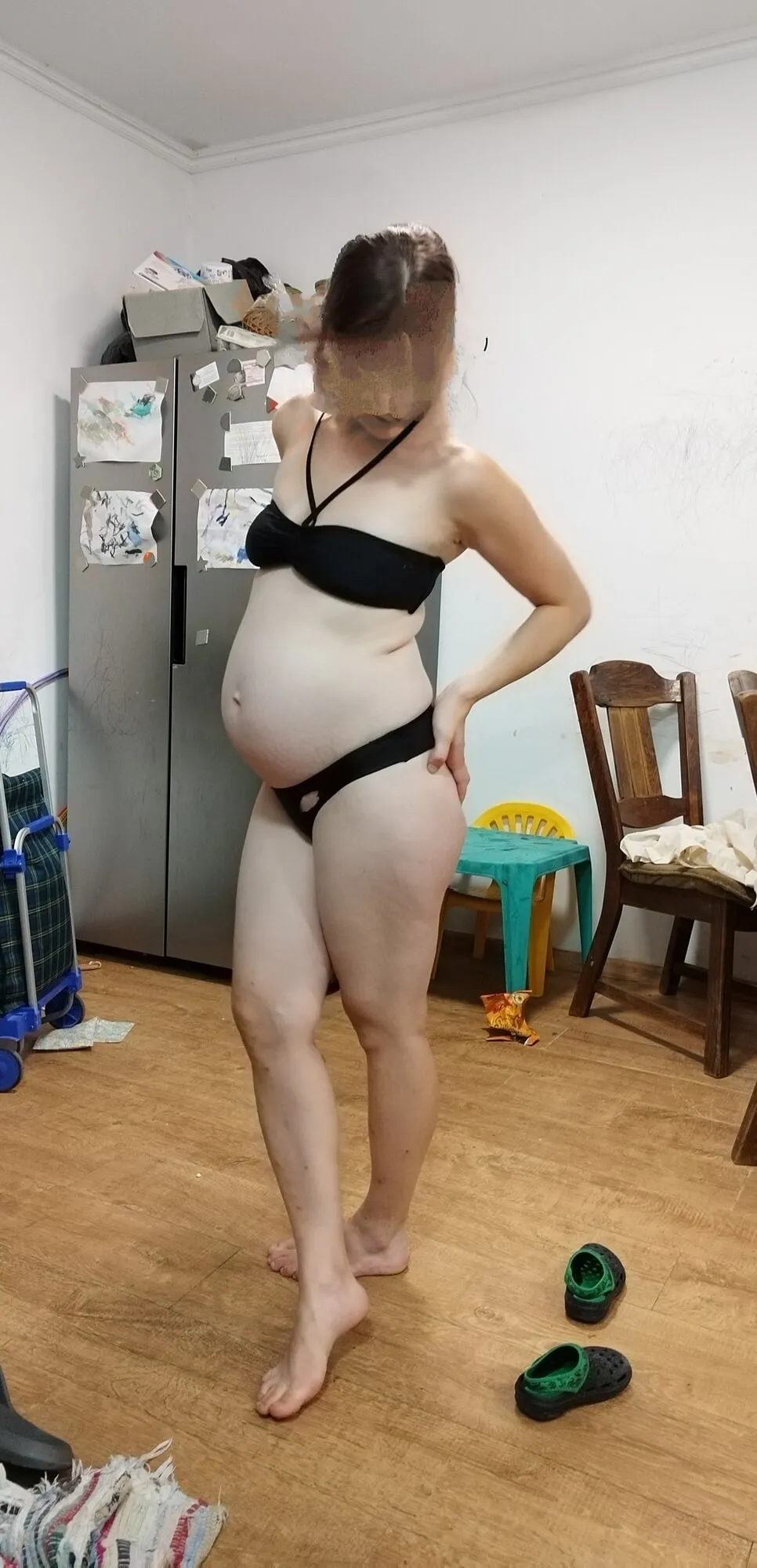 Pregnant wife posing