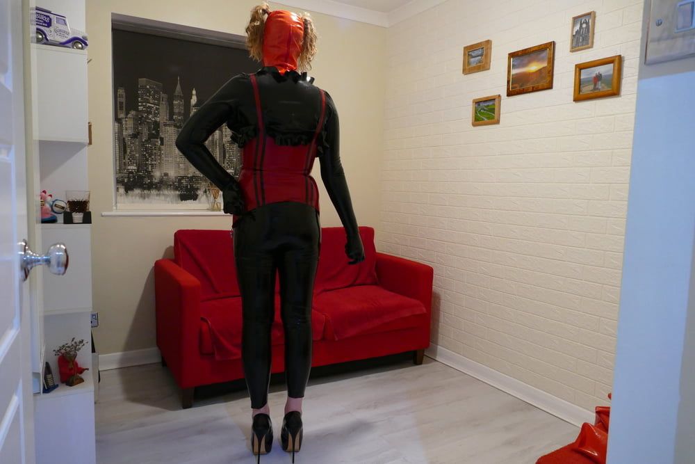 Lisa in Black and Red Shiny Latex  #13