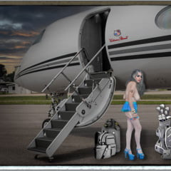 Amelie at the Gulfstream Airstairs 2