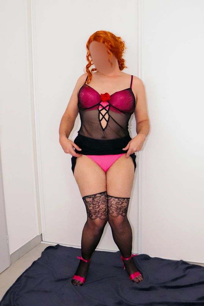 Jenny sissy posing in sexy lingerie #3