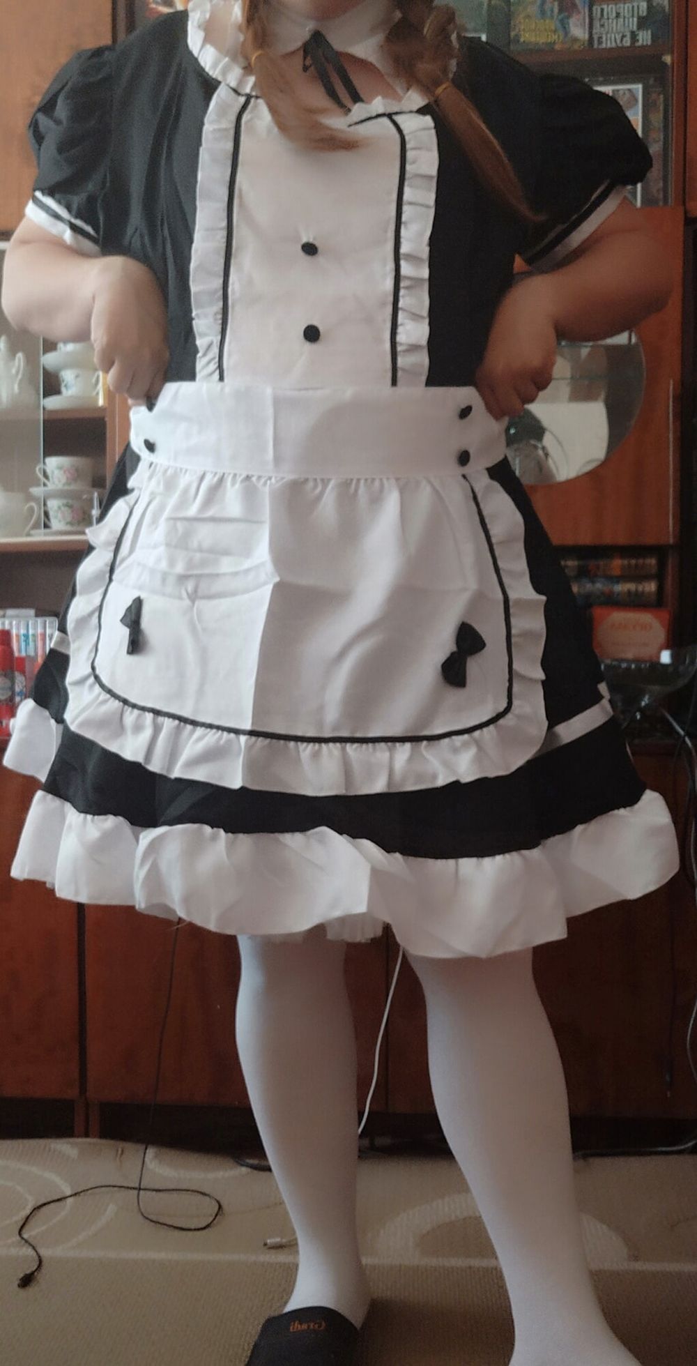 Sissy maid Aleksa dressing and undressing #14