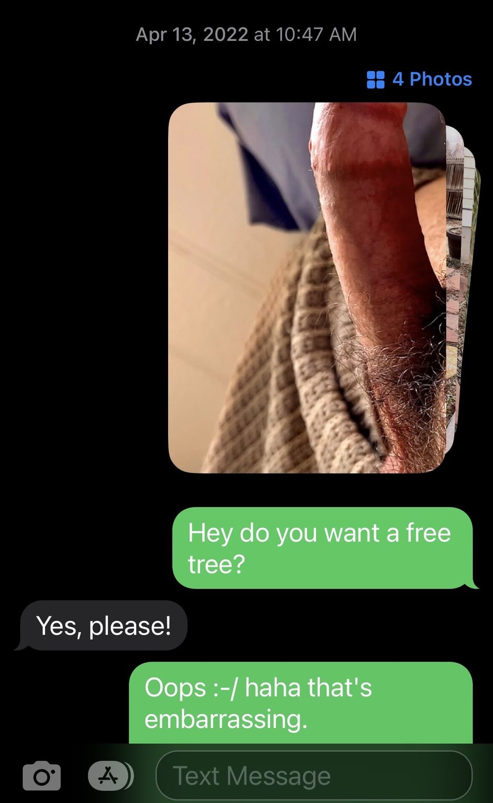 “Accidental” dick pic 