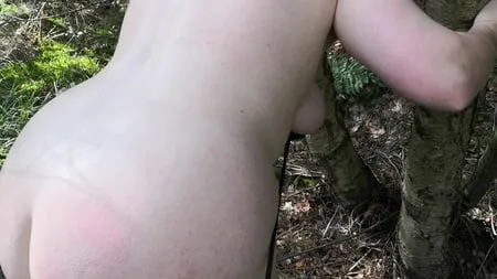 naked tits and ass whipping in woods         